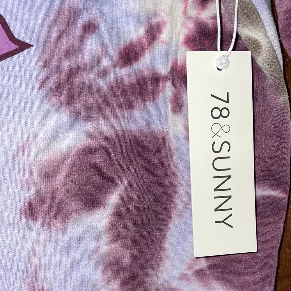 78& Sunny SEAS Tie Dye "Golden Hour" Graphic Sweatshirt NWT - Picture 2 of 9